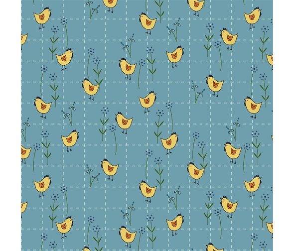 Backyard Happenings - Teal/Yellow